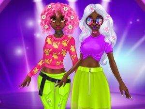Spring Neon Hairstyles Dress-Up