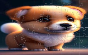 Cute Puppies Photo Frenzy Sliding Puzzle Game
